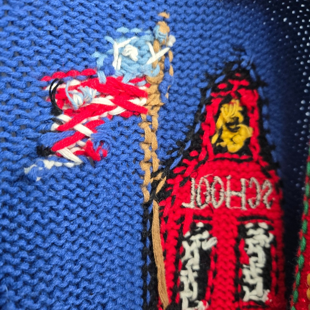 Vintage 90s Womens M Cardigan Sweater Teacher Back To School Kids Education - Picture 12 of 16
